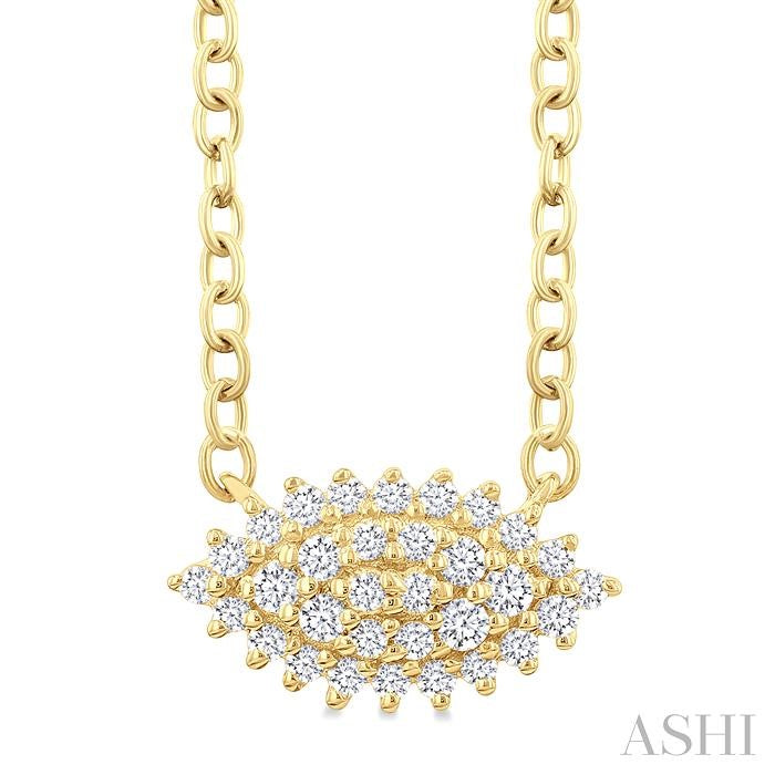ASHI Marquise Shape East-West Petite Cluster Diamond Fashion Pendant 640T8PPTSPDYG-MQ