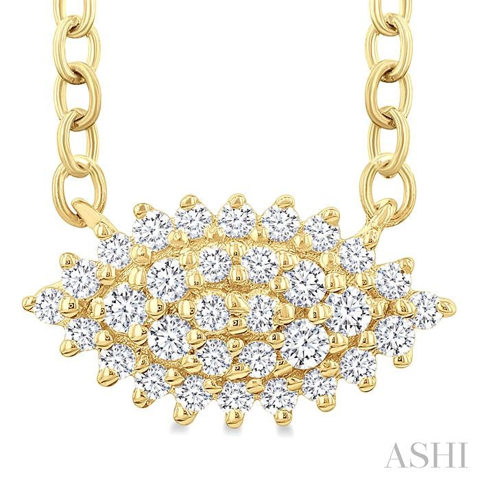 ASHI Marquise Shape East-West Petite Cluster Diamond Fashion Pendant 640T8PPTSPDYG-MQ