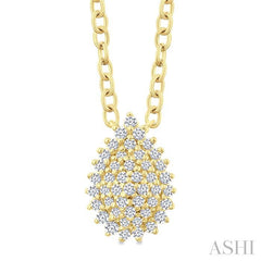 ASHI Pear Shape Petite Cluster Diamond Fashion Pendant 640T8PPTSPDYG-PR
