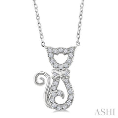 ASHI Cat Petite Diamond Fashion Pendant 640U8PPTSPDWG