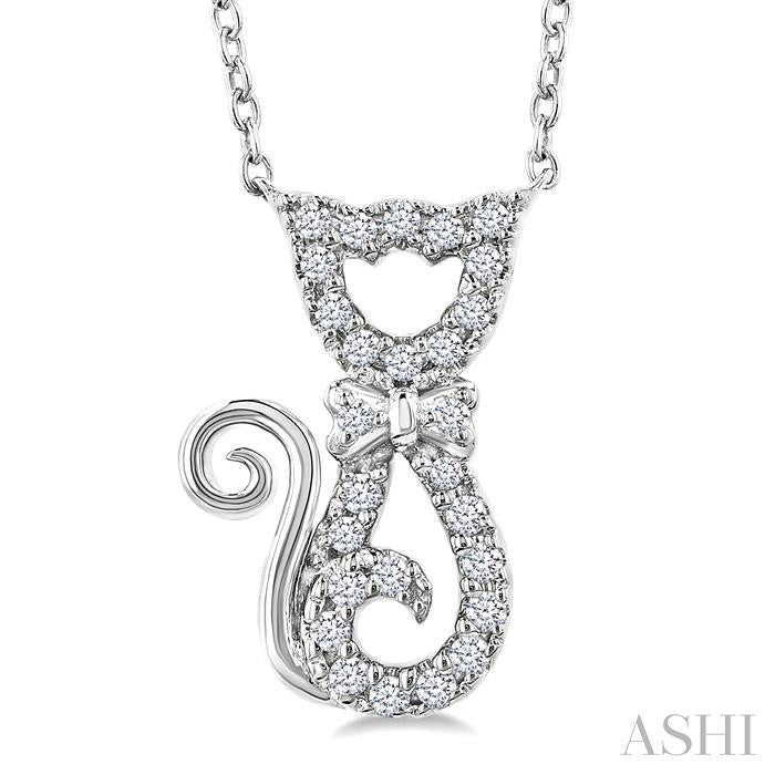 ASHI Cat Petite Diamond Fashion Pendant 640U8PPTSPDWG