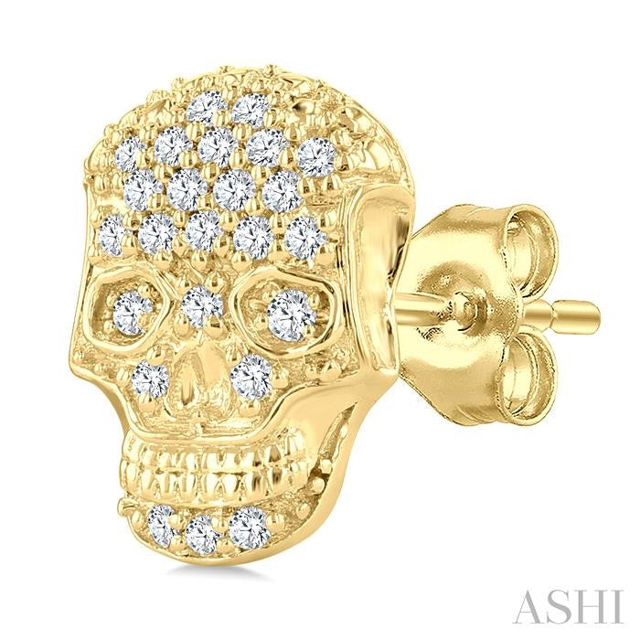 ASHI Skull Petite Diamond Fashion Earrings 640V8PPTSERYG