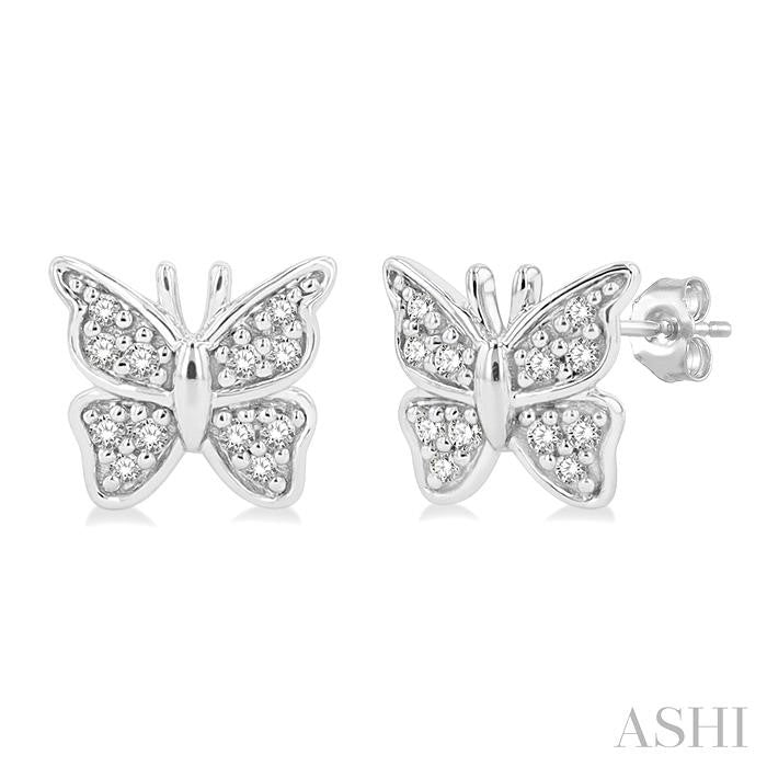 ASHI Butterfly Petite Diamond Fashion Earrings 641E8PPTSERWG