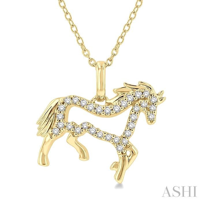 ASHI Horse Petite Diamond Fashion Pendant 641G8PPTSPDYG