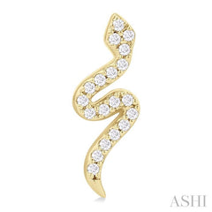 ASHI Snake Petite Diamond Fashion Earrings 641H8PPTSERYG