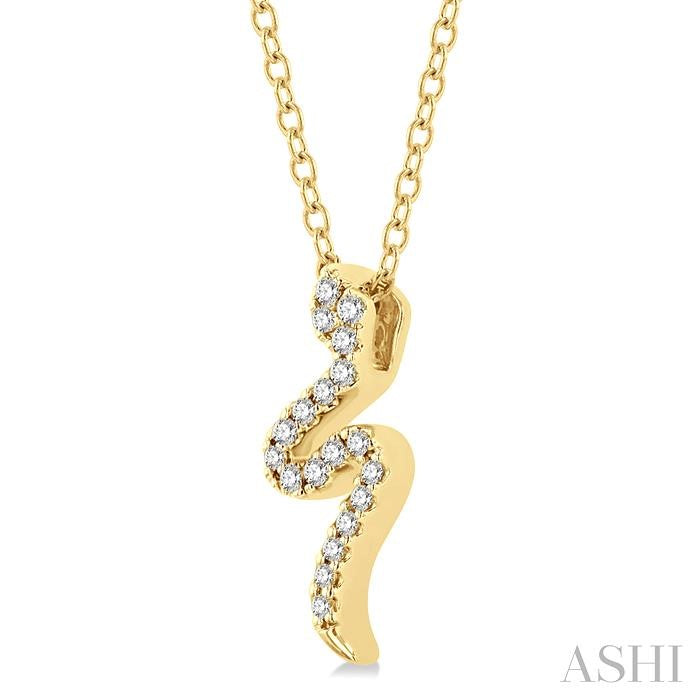 ASHI Snake Petite Diamond Fashion Pendant 641H9PPTSPDYG
