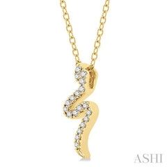 ASHI Snake Petite Diamond Fashion Pendant 641H9PPTSPDYG