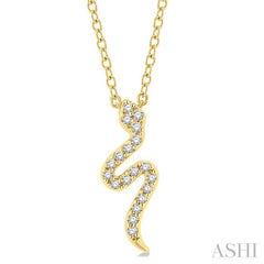 ASHI Snake Petite Diamond Fashion Pendant 641H9PPTSPDYG