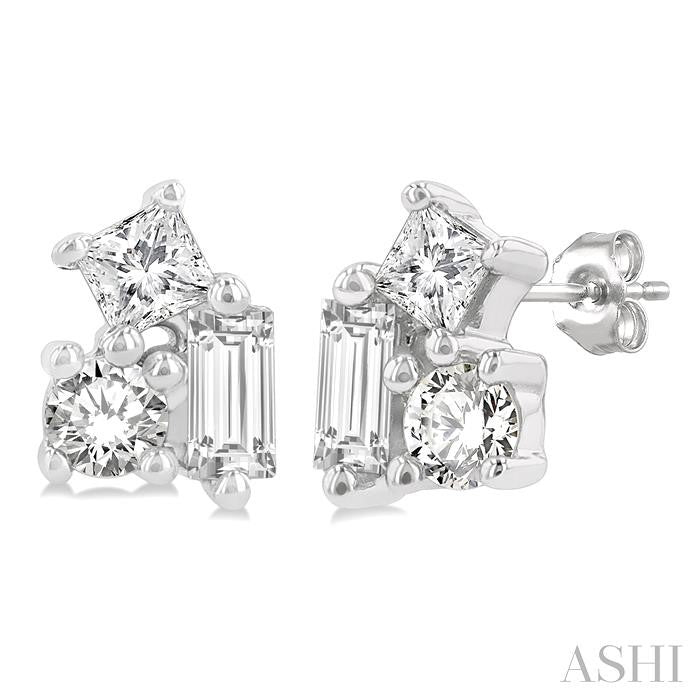 ASHI Scatter Petite Baguette Diamond Fashion Earrings 641J8PPTGERWG