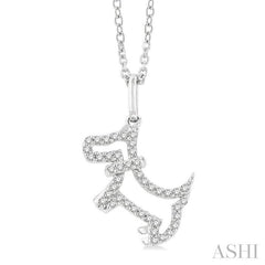 ASHI Dog Petite Diamond Fashion Pendant 641K8PPTSPDWG