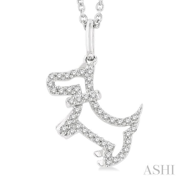 ASHI Dog Petite Diamond Fashion Pendant 641K8PPTSPDWG