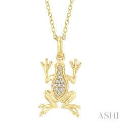ASHI Frog Petite Diamond Fashion Pendant 641L9PPTSPDYG