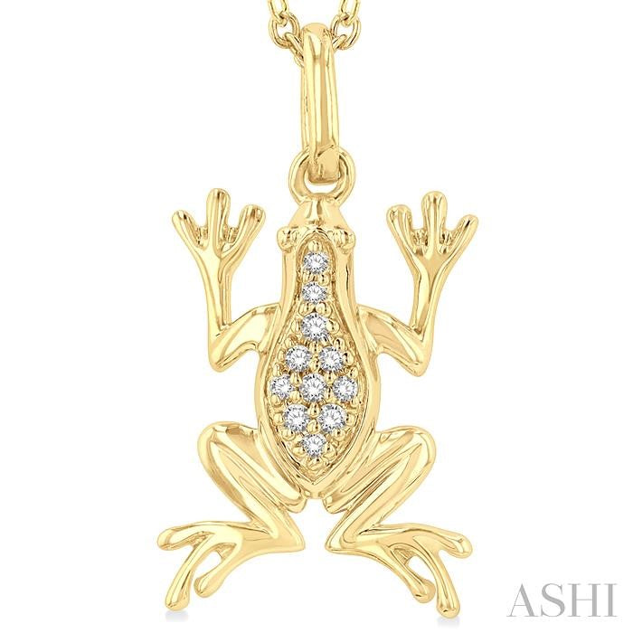 ASHI Frog Petite Diamond Fashion Pendant 641L9PPTSPDYG
