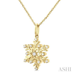 ASHI Snowflake Petite Diamond Fashion Pendant 641M8PPTSPDYG