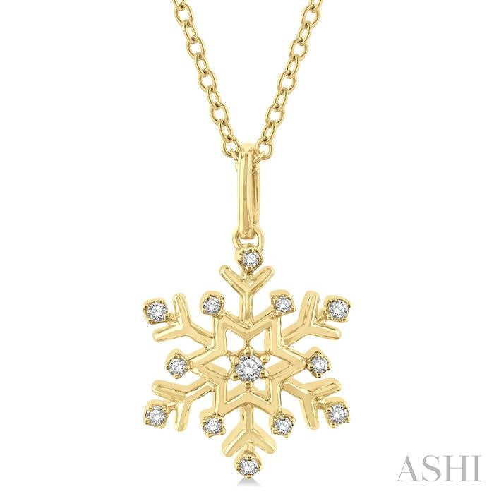 ASHI Snowflake Petite Diamond Fashion Pendant 641M8PPTSPDYG