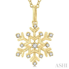 ASHI Snowflake Petite Diamond Fashion Pendant 641M8PPTSPDYG
