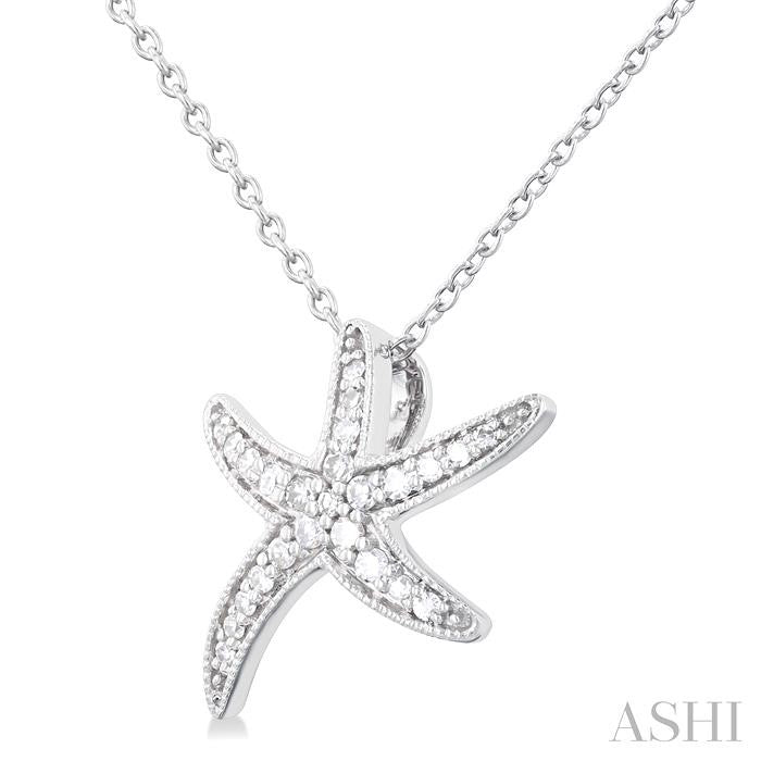 ASHI Starfish Petite Diamond Fashion Pendant 641Q8PPTSPDWG