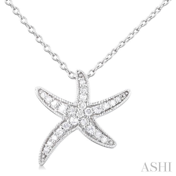 ASHI Starfish Petite Diamond Fashion Pendant 641Q8PPTSPDWG