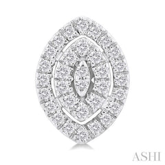 ASHI Marquise Shape Petite Halo Diamond Fashion Earrings 641T7PPTSERWG-MQ