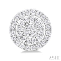 ASHI Round Shape Petite Halo Diamond Fashion Earrings 641T7PPTSERWG-RD