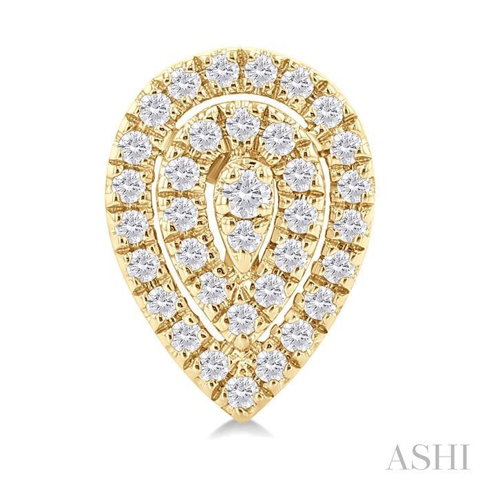 ASHI Pear Shape Petite Halo Diamond Fashion Earrings 641T7PPTSERYG-PR