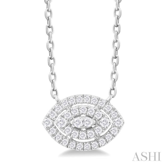 ASHI Marquise Shape Petite Halo Diamond Fashion Pendant 641T8PPTSPDWG-MQ