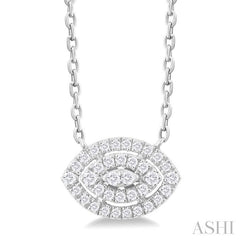 ASHI Marquise Shape Petite Halo Diamond Fashion Pendant 641T8PPTSPDWG-MQ
