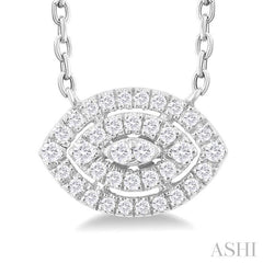 ASHI Marquise Shape Petite Halo Diamond Fashion Pendant 641T8PPTSPDWG-MQ