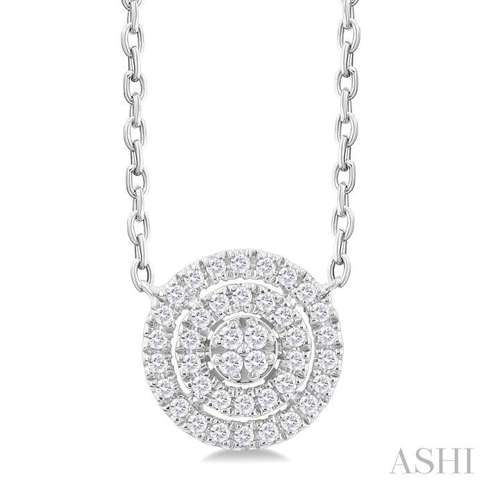 ASHI Round Shape Petite Halo Diamond Fashion Pendant 641T8PPTSPDWG-RD