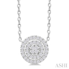 ASHI Round Shape Petite Halo Diamond Fashion Pendant 641T8PPTSPDWG-RD