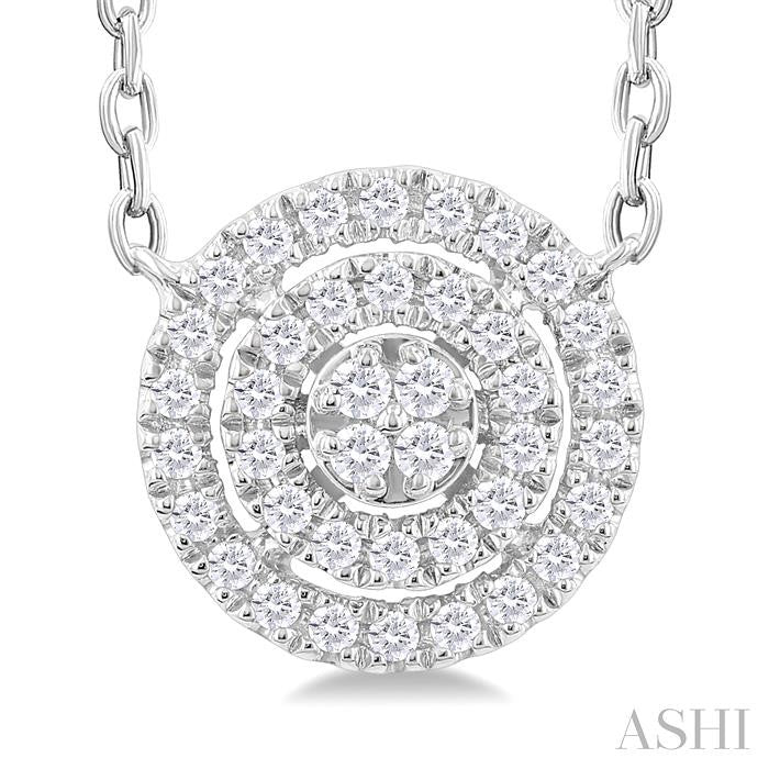 ASHI Round Shape Petite Halo Diamond Fashion Pendant 641T8PPTSPDWG-RD