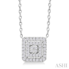 ASHI Princess Shape Petite Halo Diamond Fashion Pendant 641T8PPTSPDWG-SQ