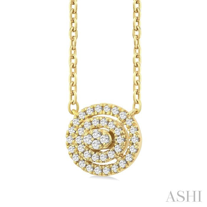 ASHI Oval Shape Petite Halo Diamond Fashion Pendant 641T8PPTSPDYG-OV