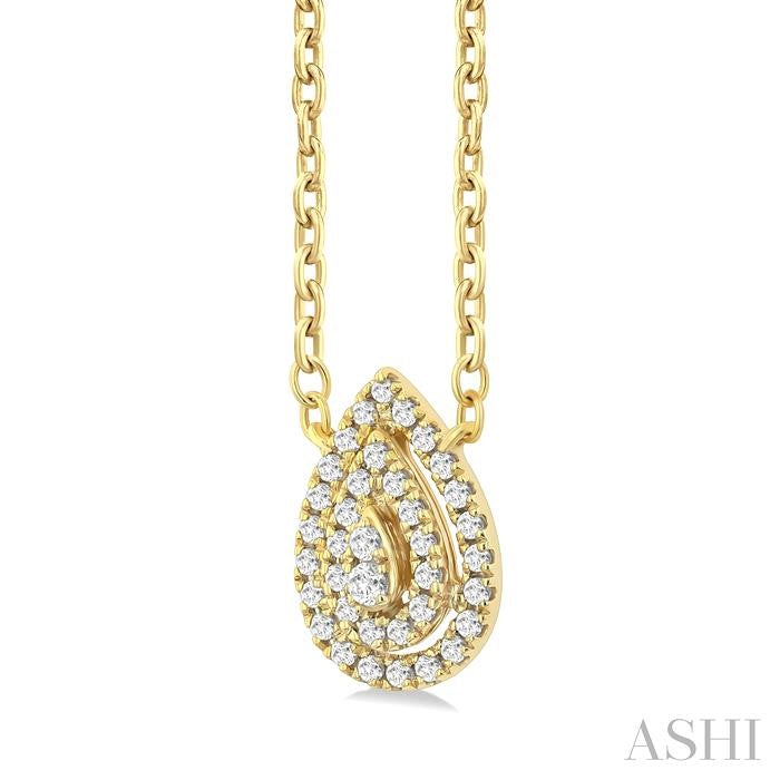ASHI Pear Shape Petite Halo Diamond Fashion Pendant 641T8PPTSPDYG-PR
