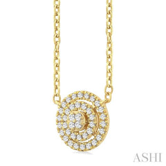 ASHI Round Shape Petite Halo Diamond Fashion Pendant 641T8PPTSPDYG-RD