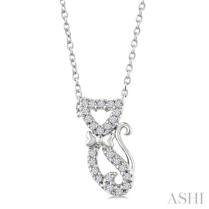 ASHI Cat Petite Diamond Fashion Pendant 641U8PPTSPDWG
