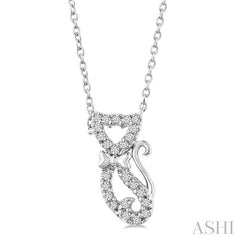 ASHI Cat Petite Diamond Fashion Pendant 641U8PPTSPDWG
