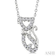 ASHI Cat Petite Diamond Fashion Pendant 641U8PPTSPDWG