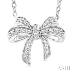 ASHI Bow Petite Diamond Fashion Pendant 641W8PPTSPDWG