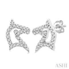 ASHI Horse Petite Diamond Fashion Earrings 642G8PPTSERWG
