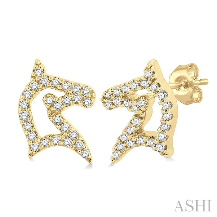 ASHI Horse Petite Diamond Fashion Earrings 642G8PPTSERYG