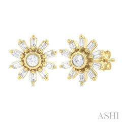 ASHI Petite Baguette Diamond Fashion Earrings 642J6PPTGERYG