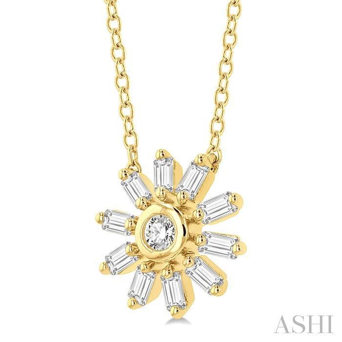 ASHI Petite Baguette Diamond Fashion Pendant 642J8PPTGPDYG