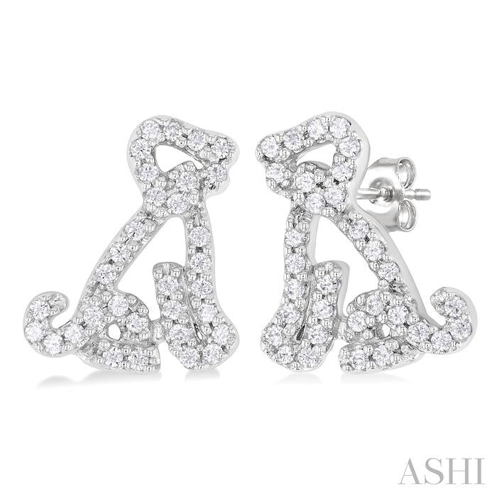 ASHI Dog Petite Diamond Fashion Earrings 642K7PPTSERWG
