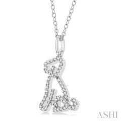 ASHI Dog Petite Diamond Fashion Pendant 642K8PPTSPDWG