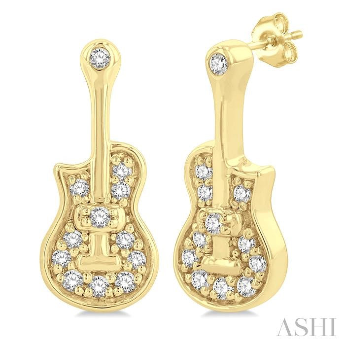 ASHI Guitar Petite Diamond Fashion Earrings 642N8PPTSERYG