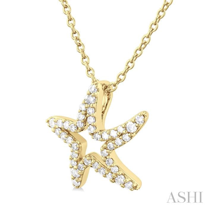 ASHI Starfish Petite Diamond Fashion Pendant 642Q8PPTSPDYG