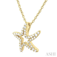 ASHI Starfish Petite Diamond Fashion Pendant 642Q8PPTSPDYG