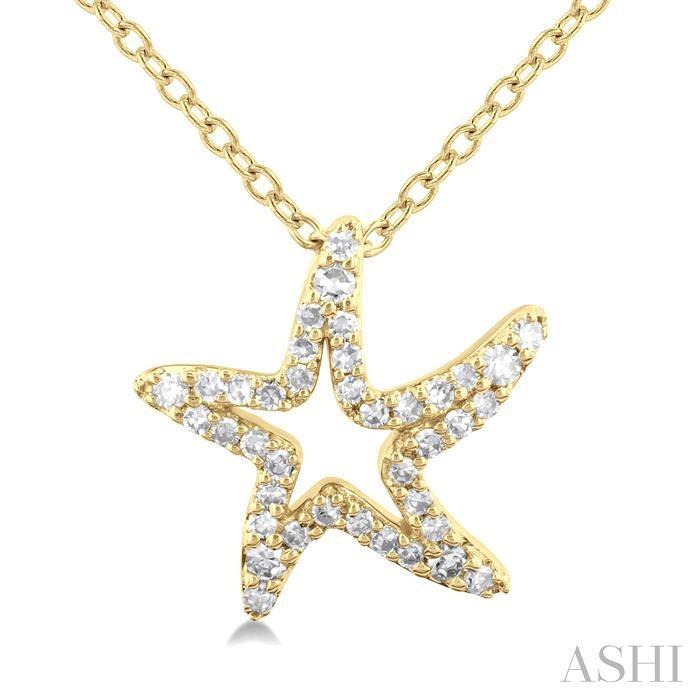 ASHI Starfish Petite Diamond Fashion Pendant 642Q8PPTSPDYG