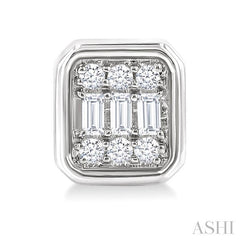 ASHI Emerald Shape Bezel Set Petite Fusion Diamond Fashion Earrings 642T7PPTGERWG-OC
